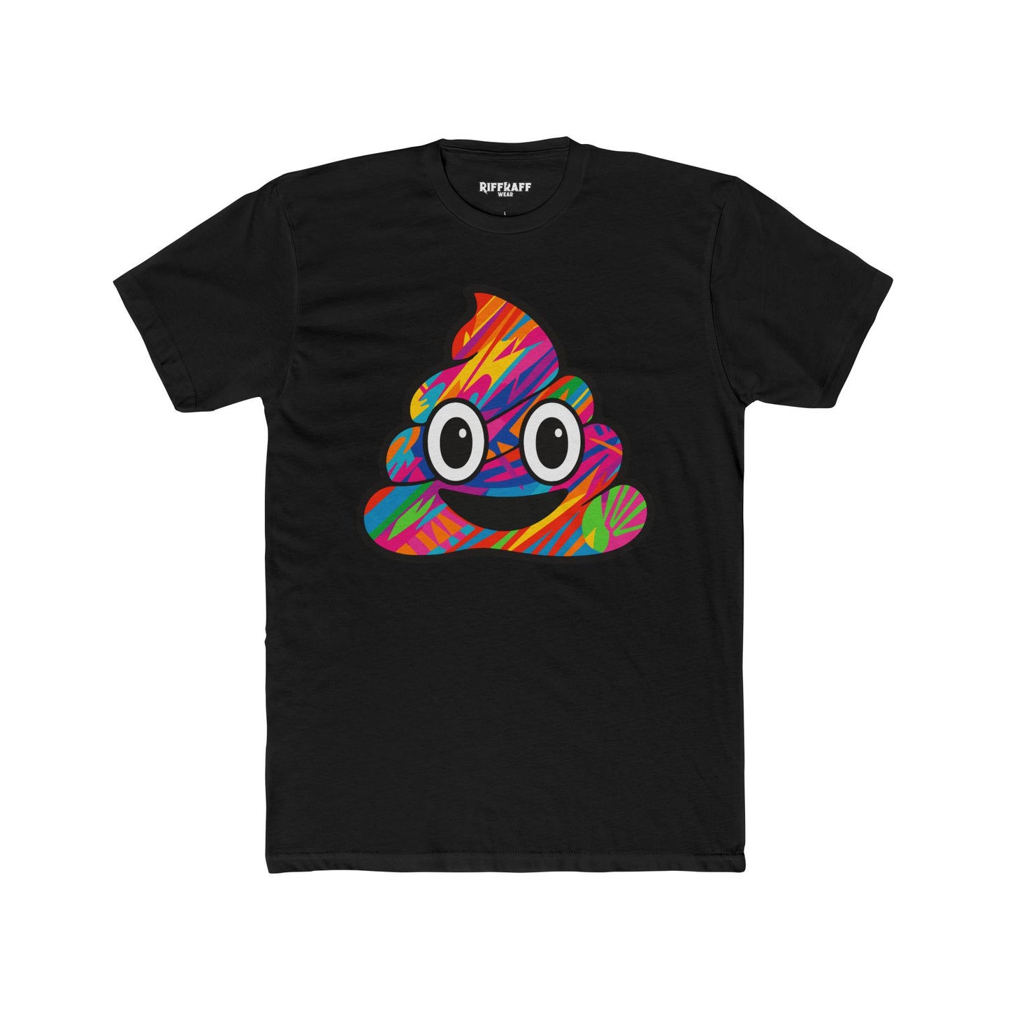 Colorful Cartoon Poop Unisex Cotton Crew Tee - Riff Raff Wear