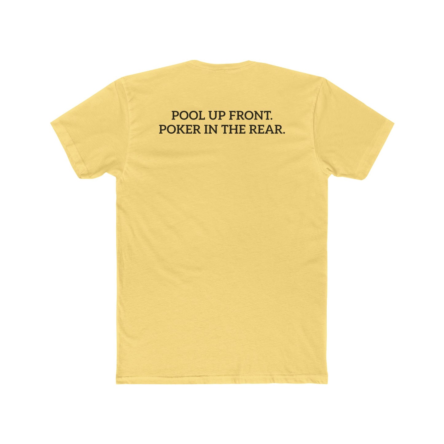Lucky's Pool Hall Unisex Cotton Crew Tee Pool Up Front. Poker In The Rear. - Riff Raff Wear Underground