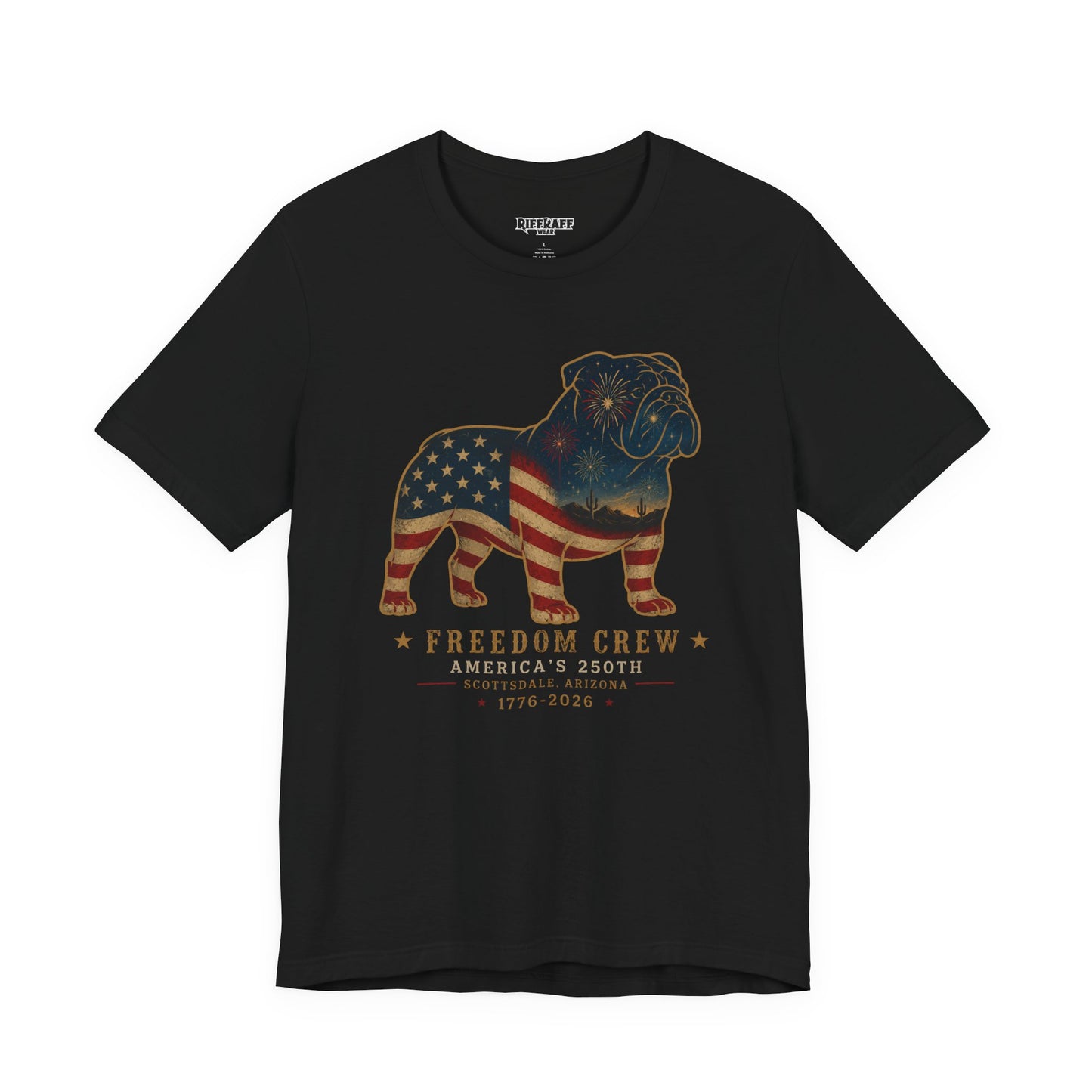 Freedom Crew English Bull Dog T-Shirt – Patriotic Bulldog Flag Tee