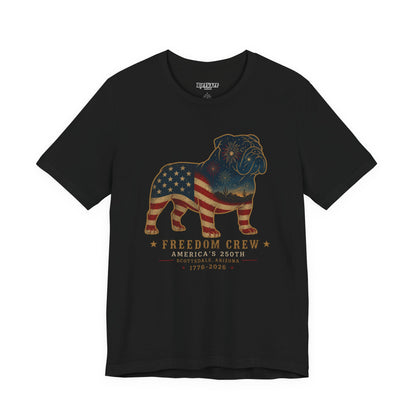 Freedom Crew English Bull Dog T-Shirt – Patriotic Bulldog Flag Tee