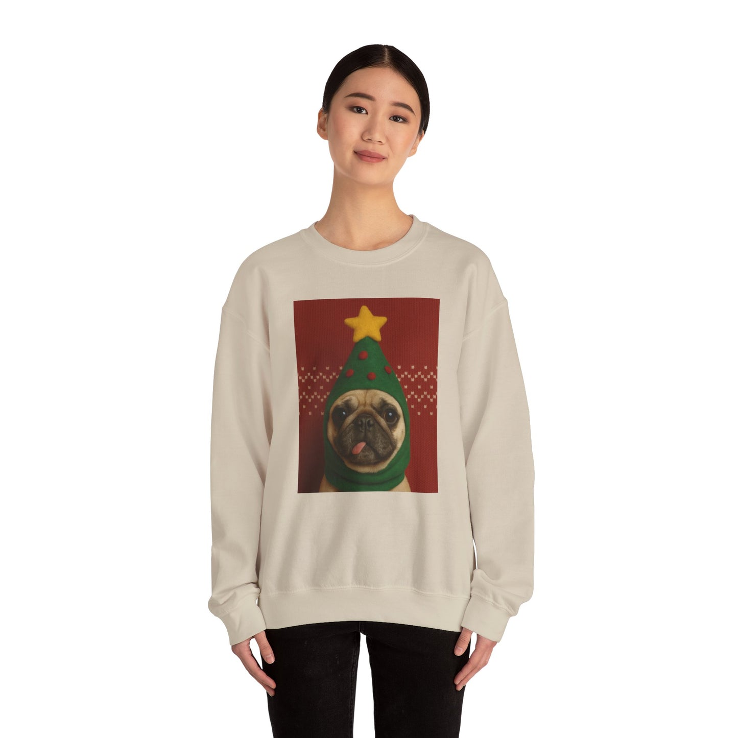 Christmas Pug Sweatshirt, Unisex Crewneck, Cute Holiday Sweater, Dog Lover Gift, Cozy Winter Wear, Fun Christmas Apparel - Riff Raff Wear