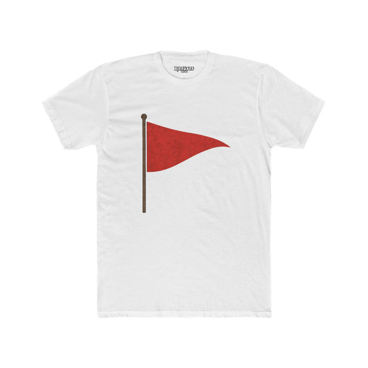Unisex Cotton Crew Tee with Red Flag Design - Casual Wear for Trendsetters - Riff Raff Wear