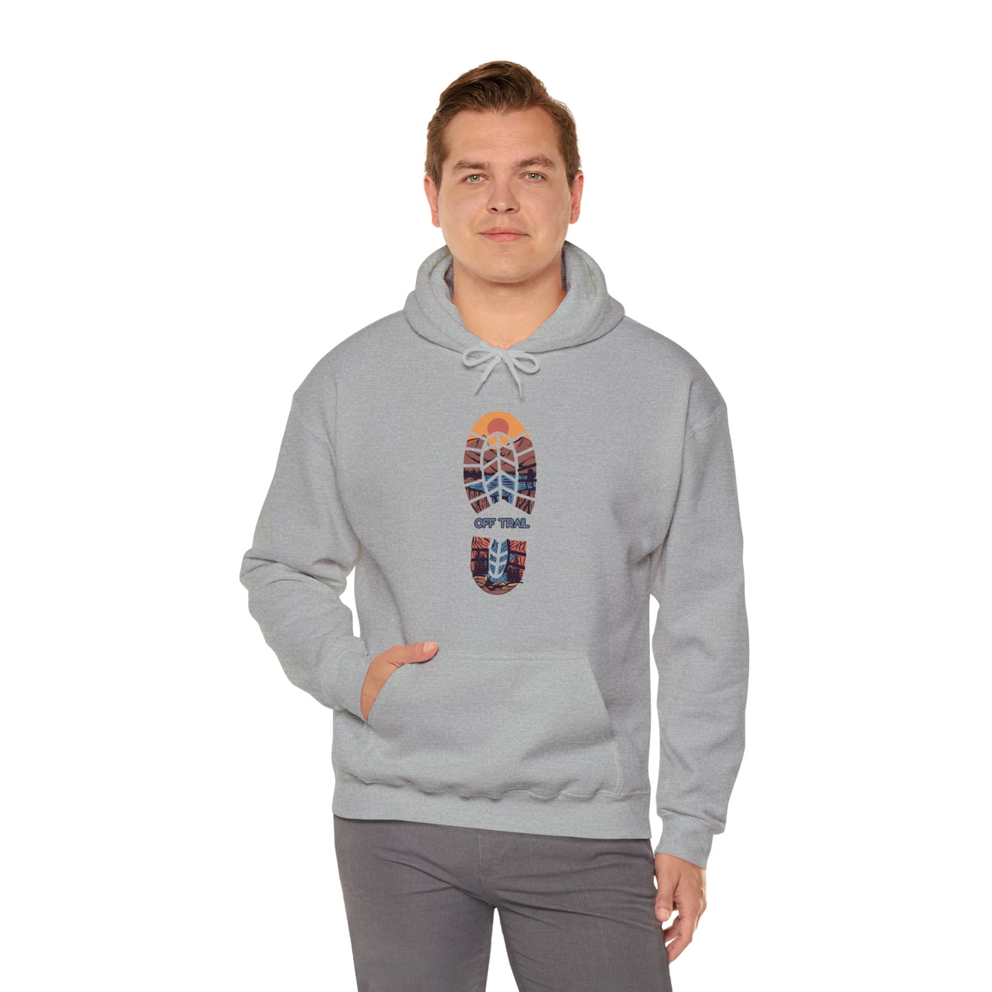 Off Trail Boot Print Unisex Heavy Blend™ Hooded Sweatshirt