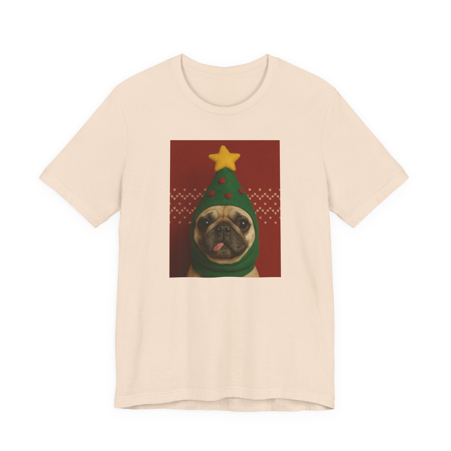 Christmas Pug Tee | Unisex Jersey Short Sleeve Tee, Fun Holiday T-Shirt, Cute Dog Shirt, Gift for Pet Lovers, Festive Apparel, Party Wear - Riff Raff Wear