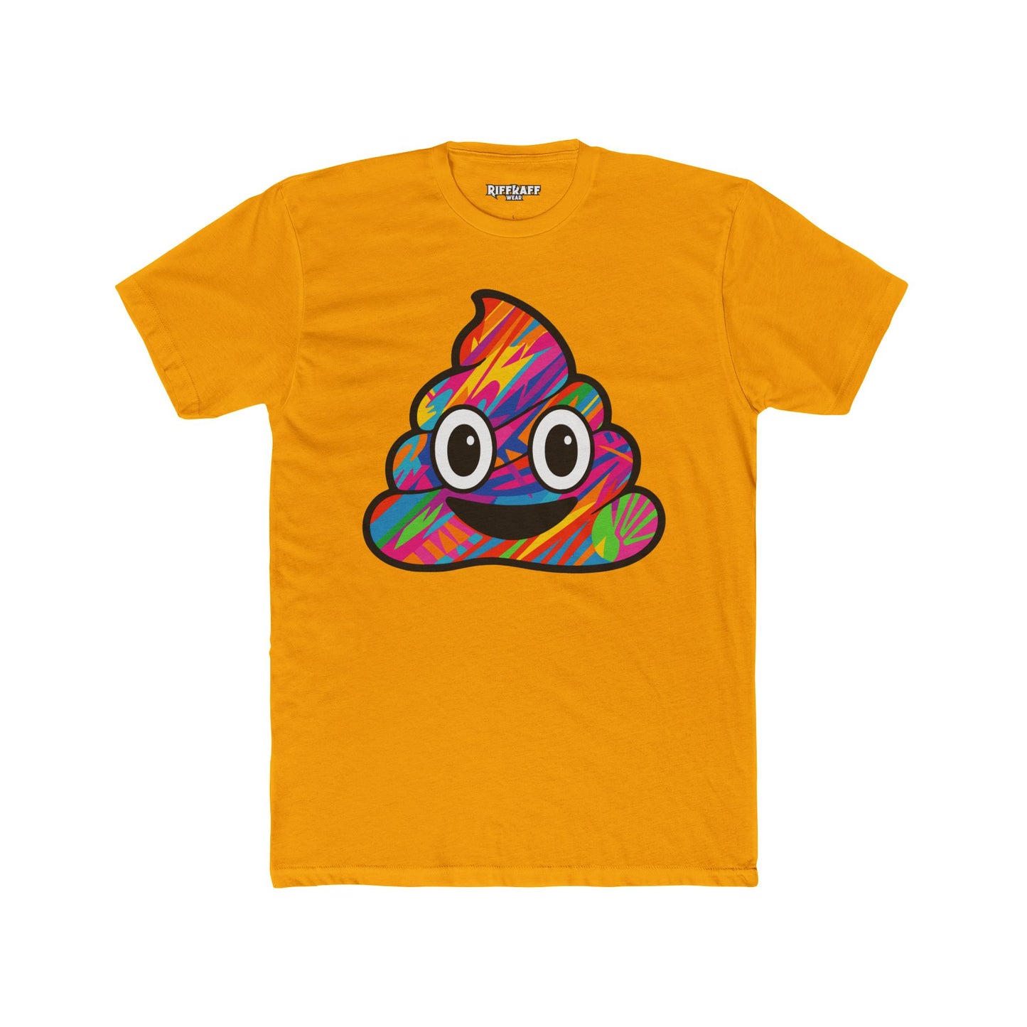 Colorful Cartoon Poop Unisex Cotton Crew Tee - Riff Raff Wear