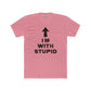 Funny Unisex Cotton Crew Tee - 'I'M WITH STUPID' Graphic Tee - Riff Raff Wear