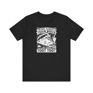 Funny Train Wreck Unisex Tee, Humorous Gift, Casual Wear, Graphic Tee, Birthday Gift, Train Lover Shirt - Riff Raff Wear