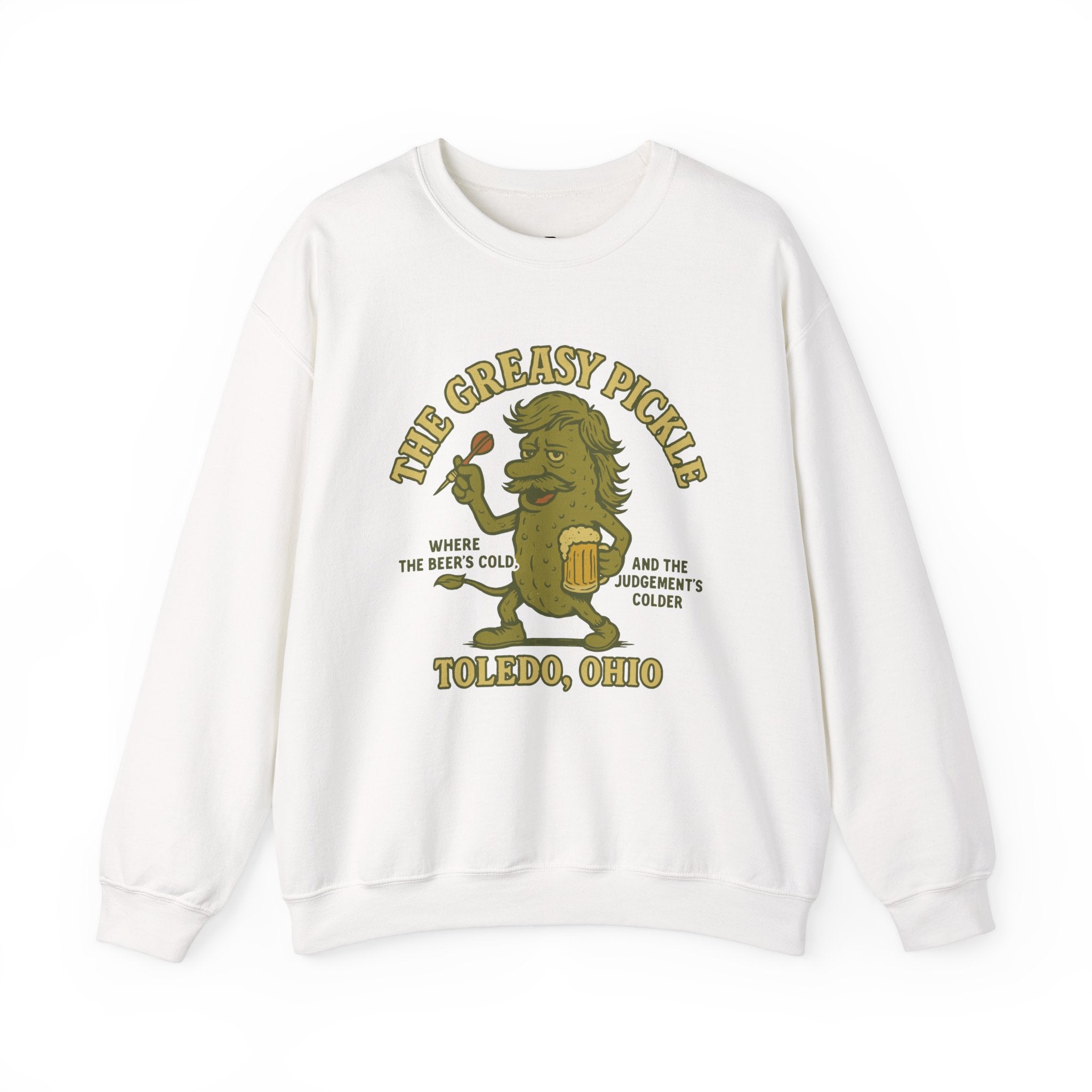 Greasy Pickle Crewneck Sweatshirt - Fun & Cozy Apparel for Beer Lovers - Riff Raff Wear