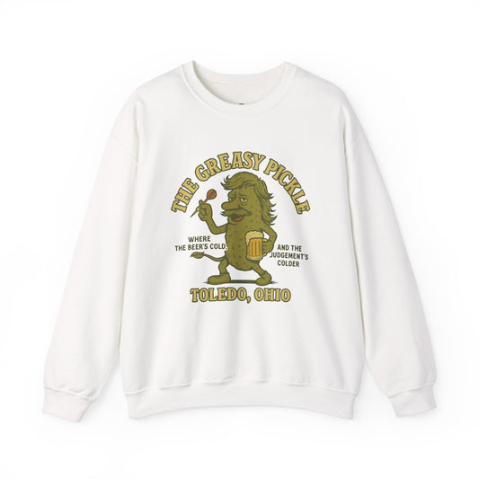 Greasy Pickle Crewneck Sweatshirt - Fun & Cozy Apparel for Beer Lovers - Riff Raff Wear