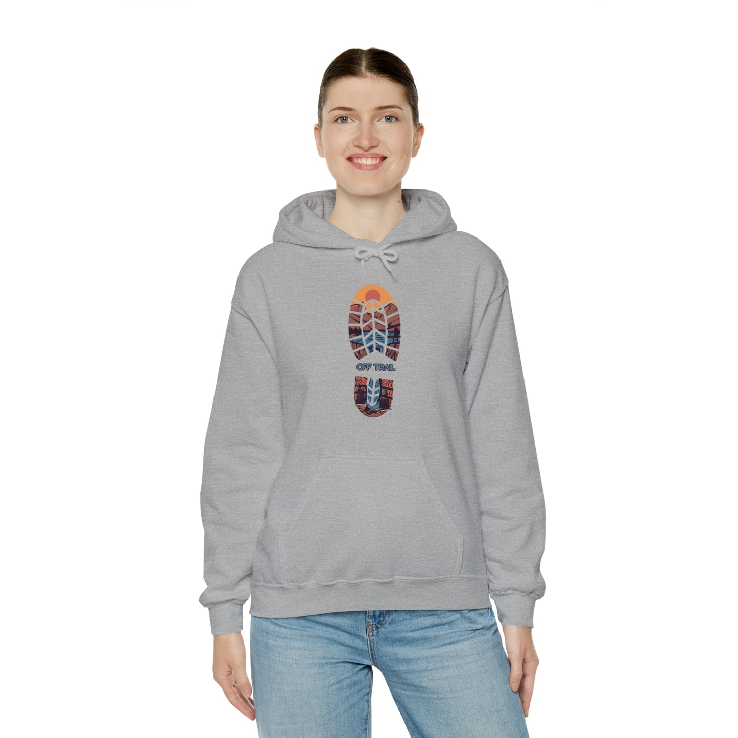 Off Trail Boot Print Unisex Heavy Blend™ Hooded Sweatshirt