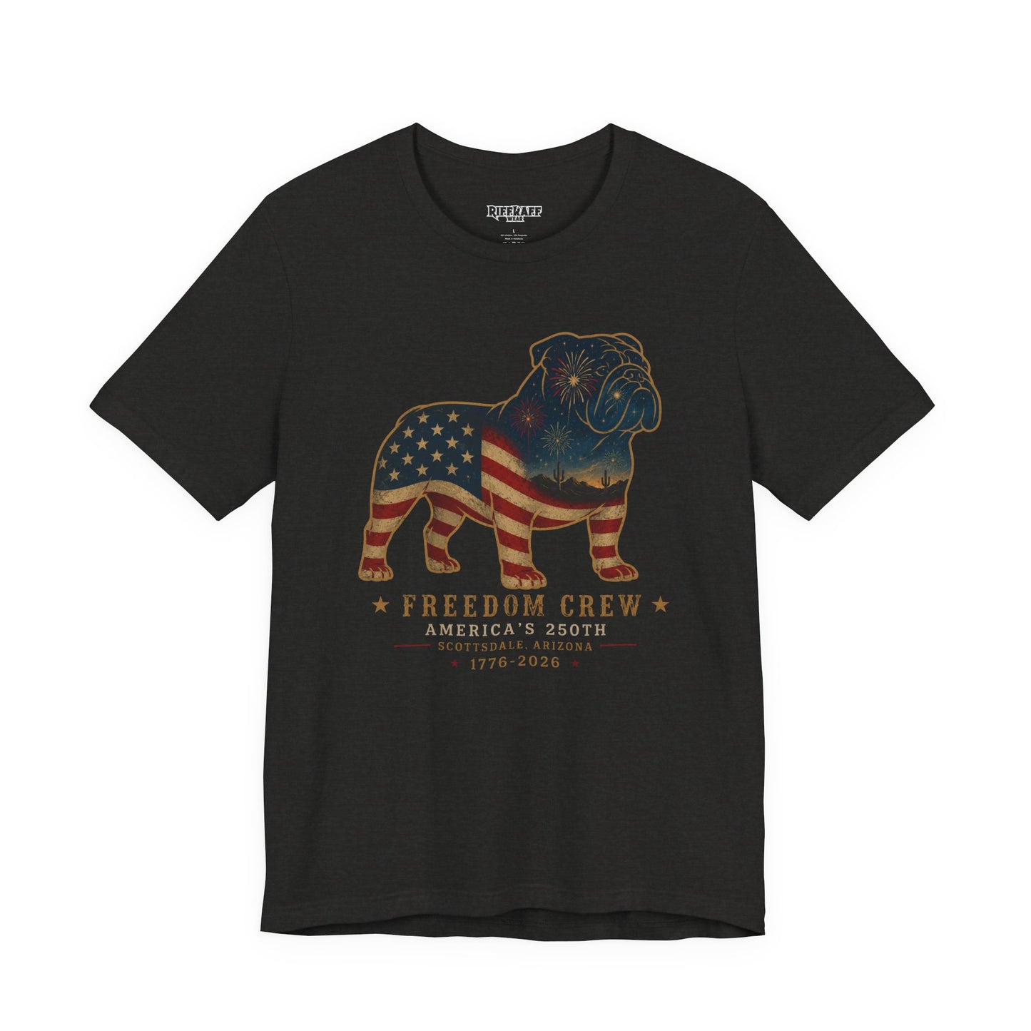 Freedom Crew English Bull Dog T-Shirt – Patriotic Bulldog Flag Tee