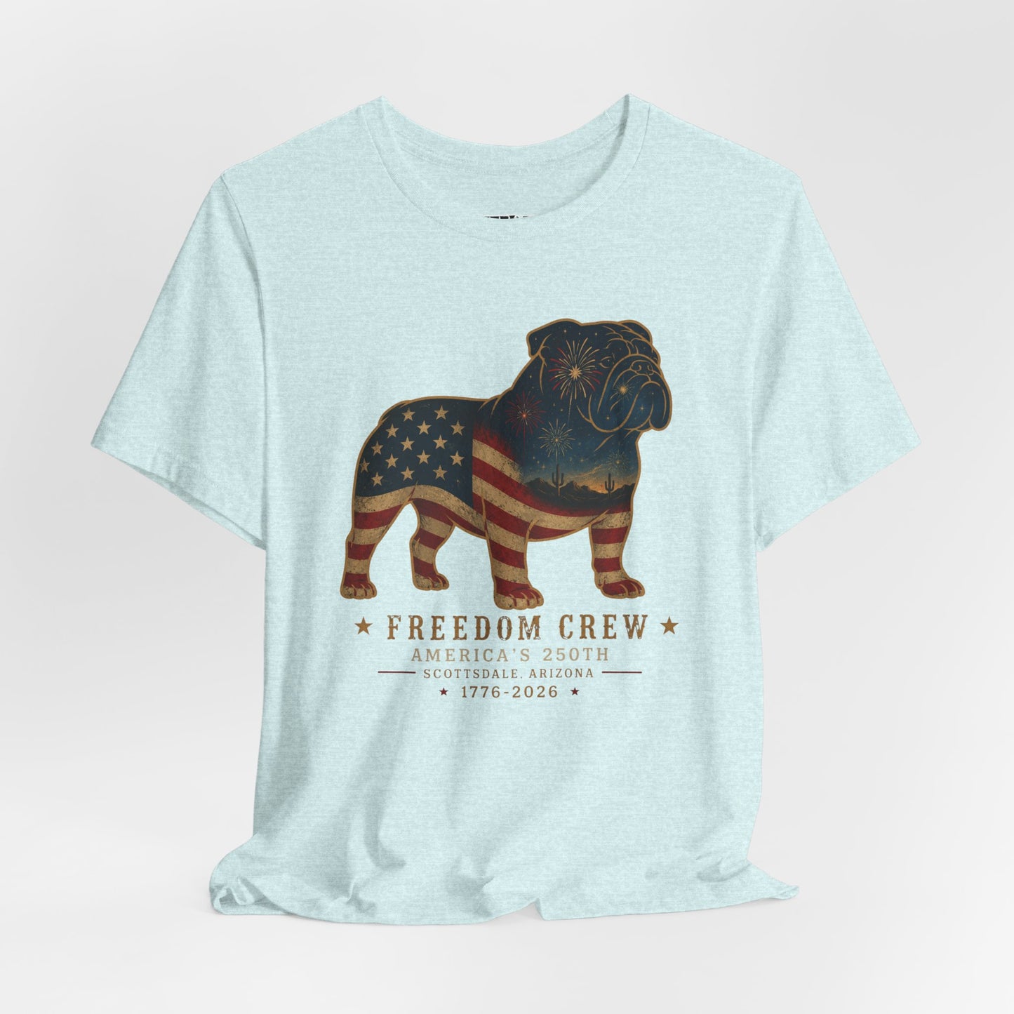 Freedom Crew English Bull Dog T-Shirt – Patriotic Bulldog Flag Tee