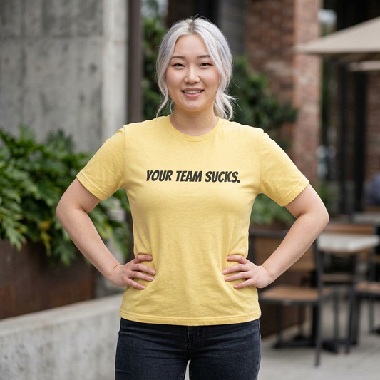 Unisex Cotton Crew Tee - Your Team Sucks - Casual Fan Apparel - Riff Raff Wear