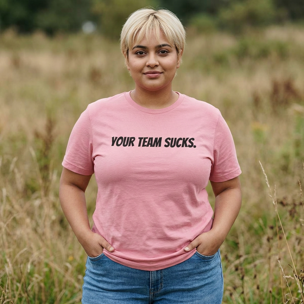 Unisex Cotton Crew Tee - Your Team Sucks - Casual Fan Apparel - Riff Raff Wear