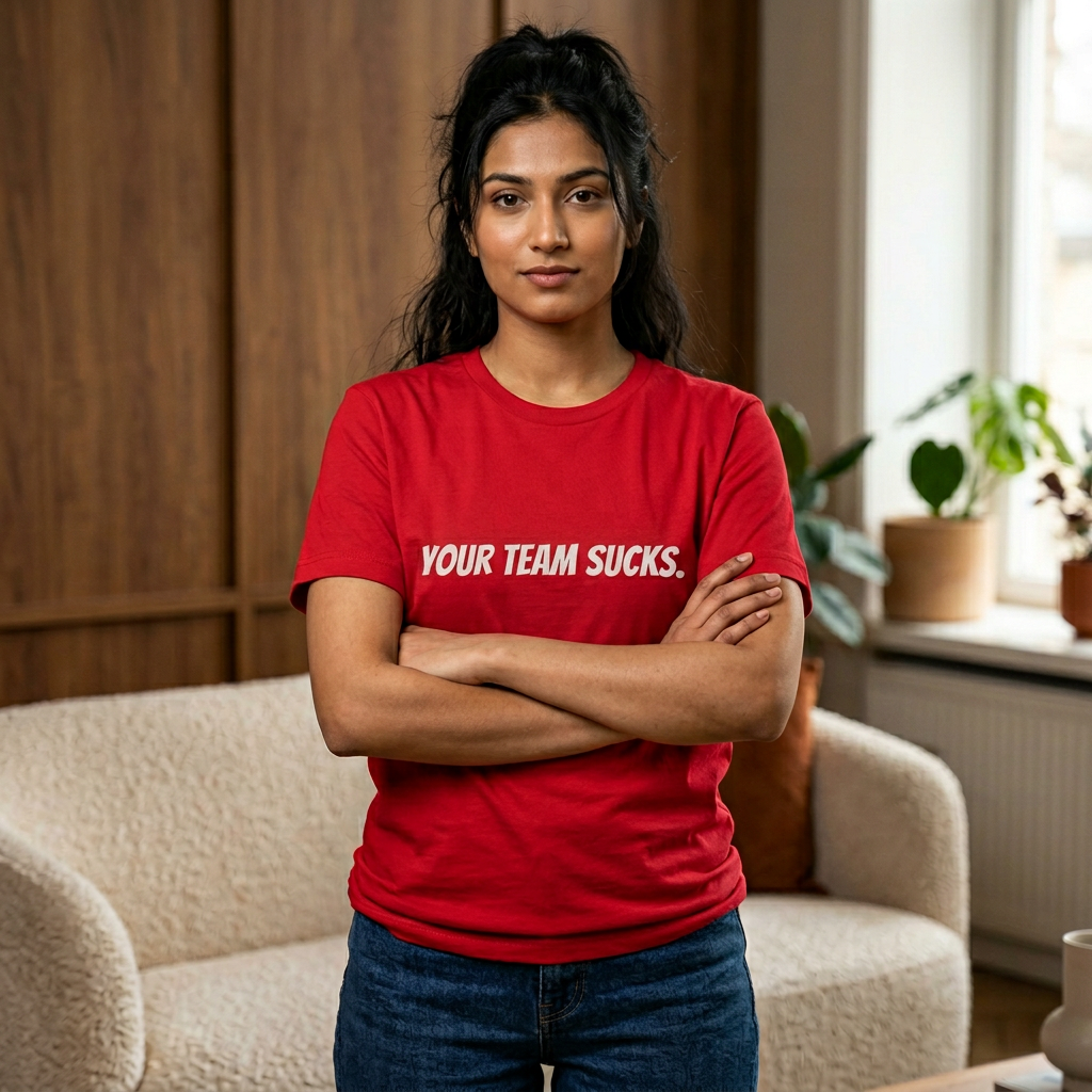 Unisex Cotton Crew Tee - Your Team Sucks - Casual Fan Apparel - Riff Raff Wear