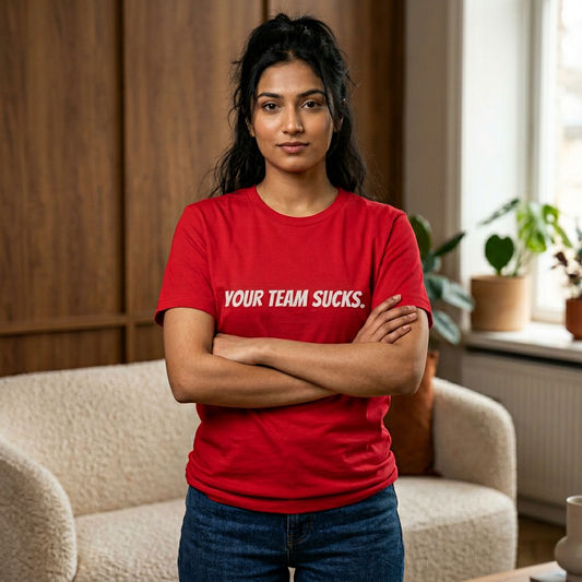 Unisex Cotton Crew Tee - Your Team Sucks - Casual Fan Apparel - Riff Raff Wear