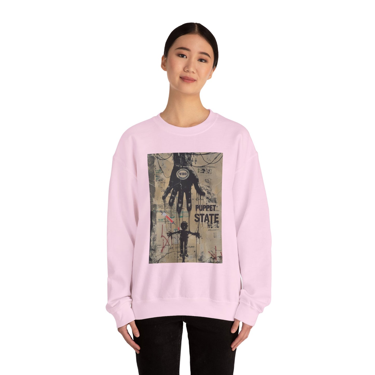 Artistic Puppet State Sweatshirt - Unisex Crewneck for Creative Souls - Riff Raff Wear