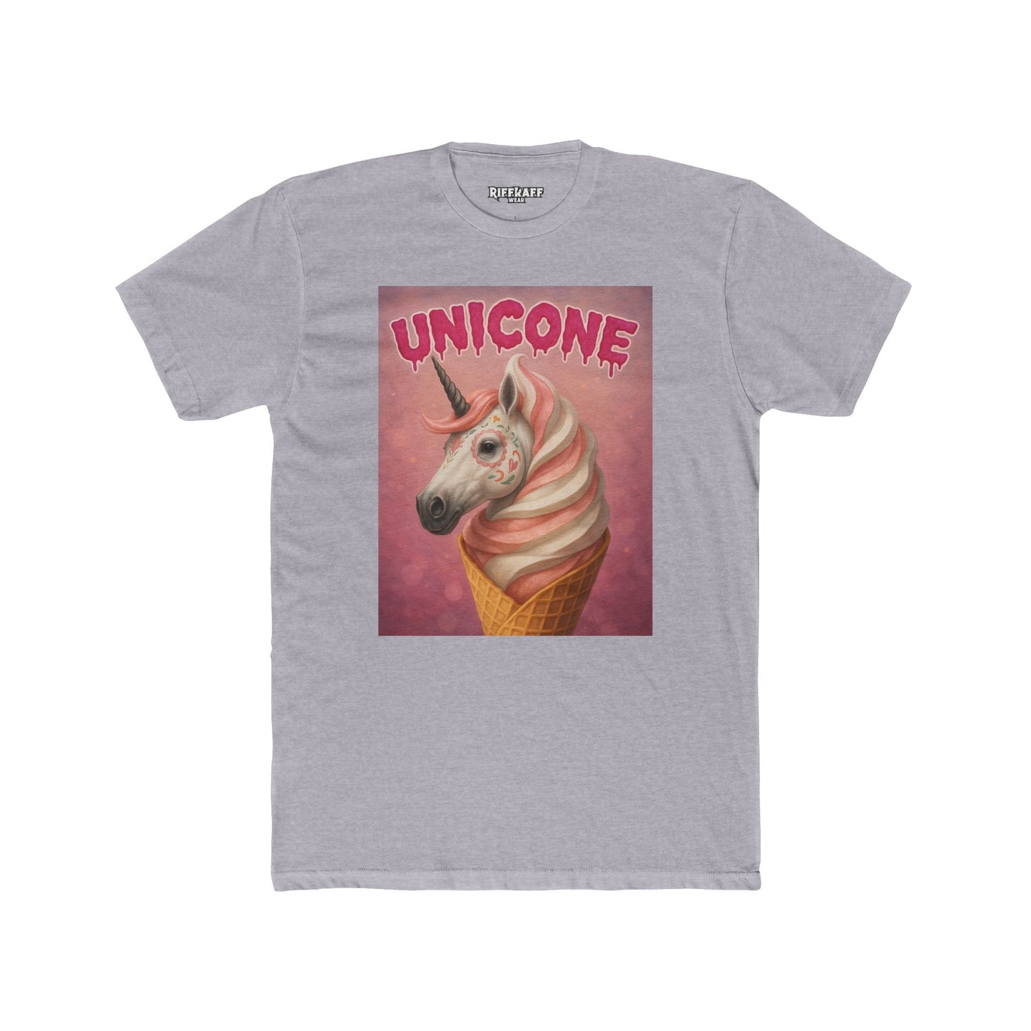 Whimsical Unicone Crew Tee - Fun Unicorn Ice Cream Graphic T-Shirt - Riff Raff Wear