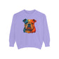 Vibrant Bulldog Sweatshirt - Cozy, Garment-Dyed Unisex Style - Riff Raff Wear