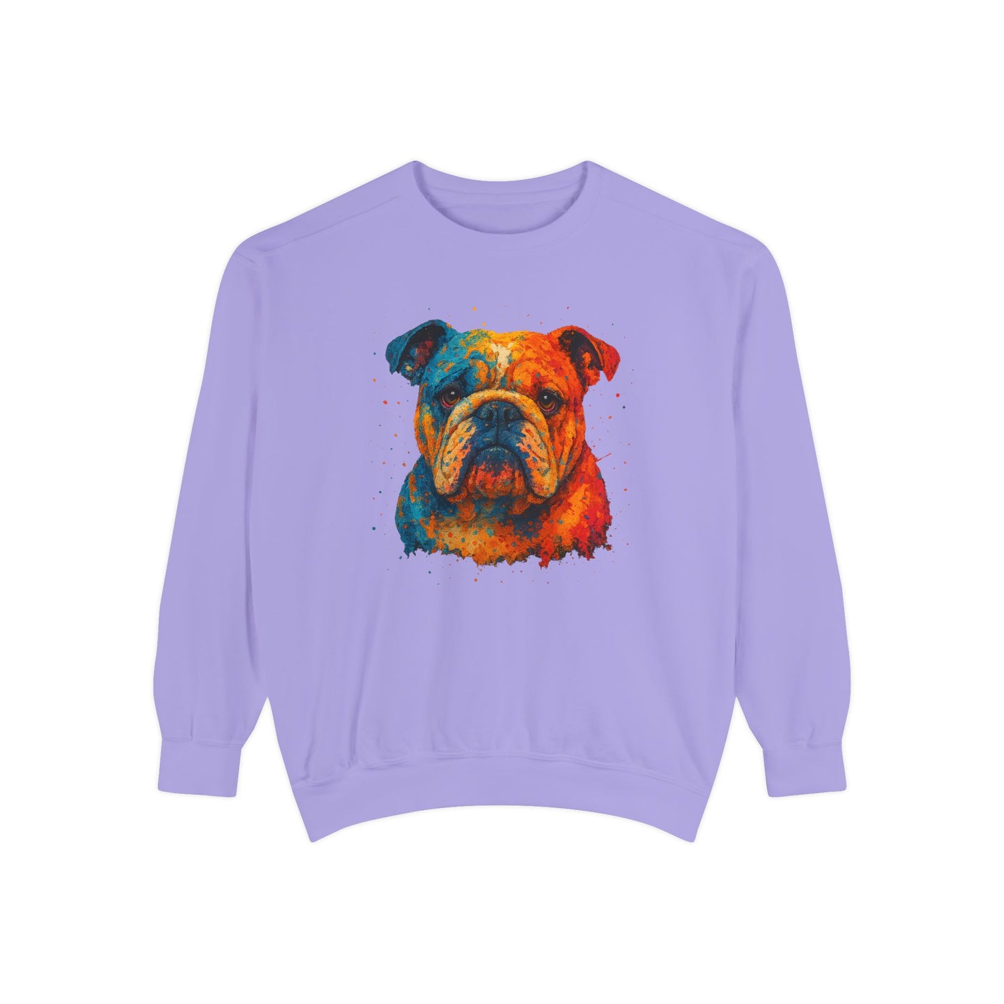 Vibrant Bulldog Sweatshirt - Cozy, Garment-Dyed Unisex Style - Riff Raff Wear