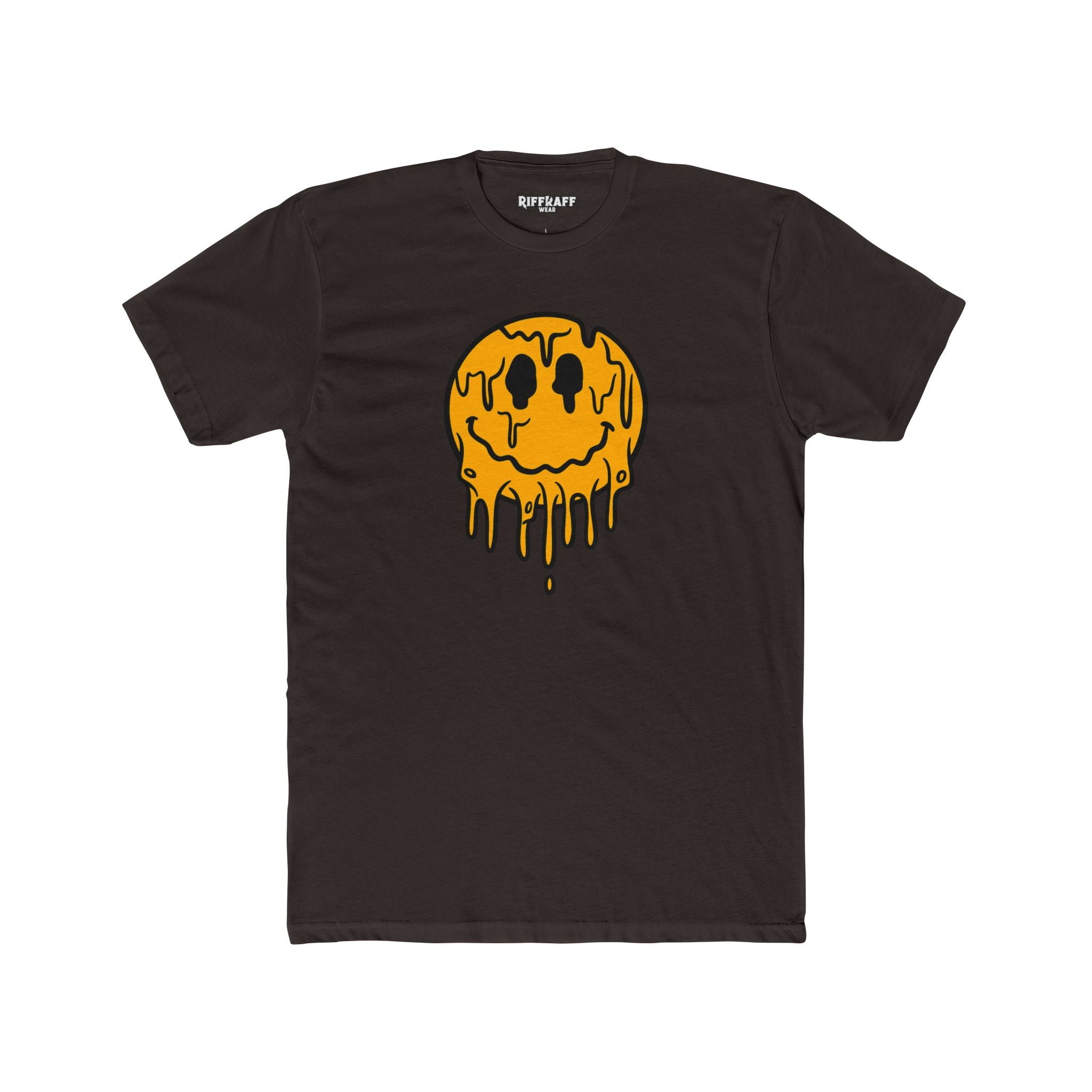 Drippy Smiley Face Tee - Unisex Cotton Crew Tee for Fun, Casual Wear, Trendy Outfit, Unique Gift, Festival Apparel, Streetwear - Riff Raff Wear