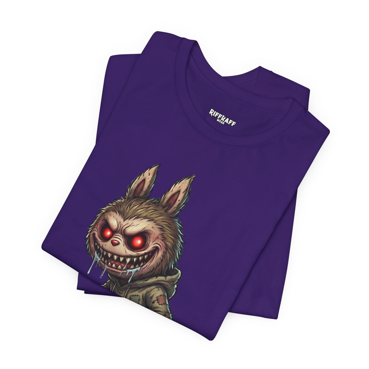 Graphic Tee — Creepy Bunny Monster Front with "F*** You and Your Lab***" Bold Back