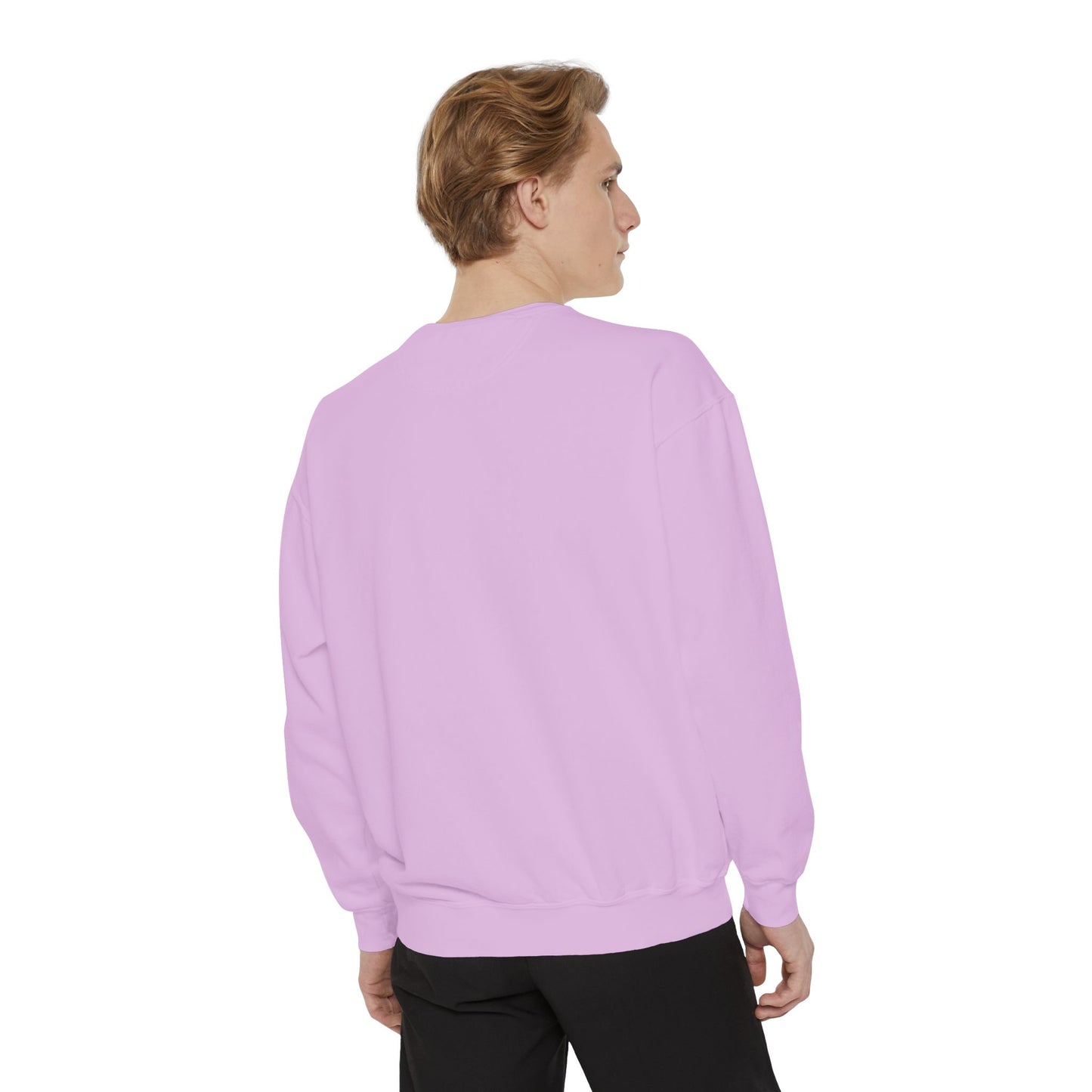 Unisex Garment-Dyed Sweatshirt with Red Flag Design - Casual Cozy Wear - Riff Raff Wear