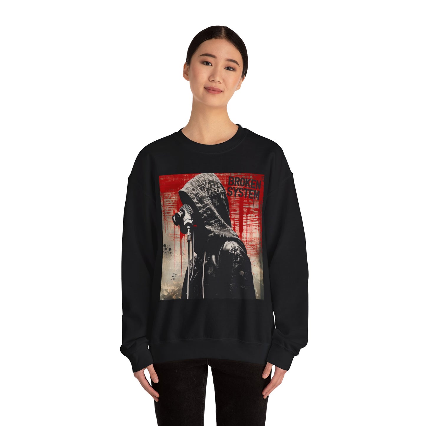 Unisex Heavy Blend™ Crewneck Sweatshirt - 'Broken System' Graphic Design - Riff Raff Wear