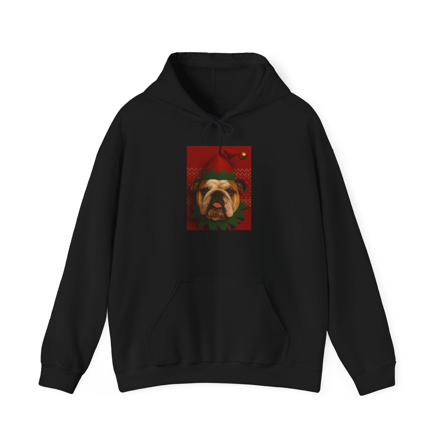 Christmas Bulldog Hoodie, Unisex Heavy Blend Sweatshirt, Funny Pet Gift, Holiday Apparel, Cozy Pullover, Festive Dog Sweatshirt - Riff Raff Wear