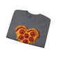 Heart-Shaped Pizza Sweatshirt - Unisex Cozy Crewneck for Food Lovers - Riff Raff Wear