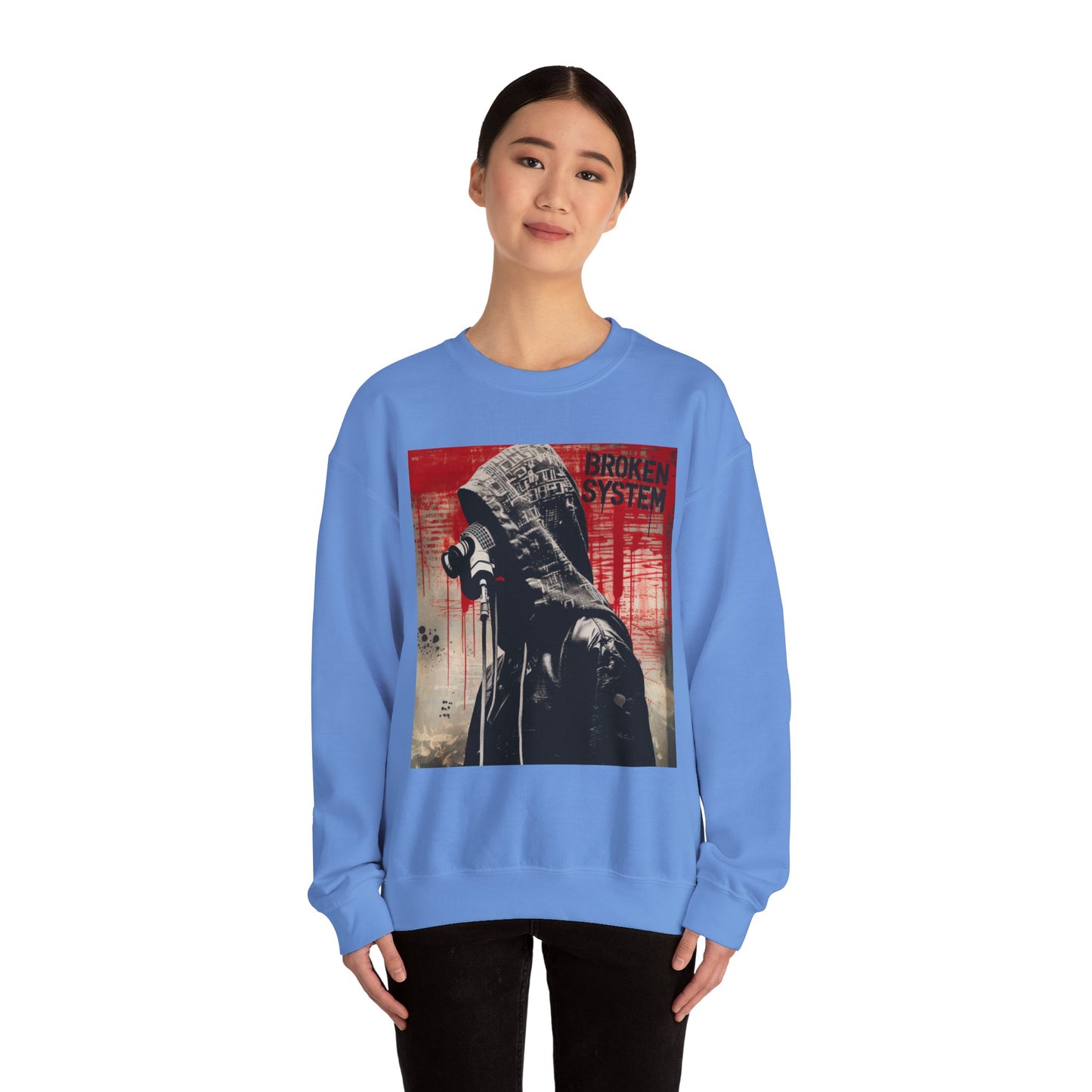 Unisex Heavy Blend™ Crewneck Sweatshirt - 'Broken System' Graphic Design - Riff Raff Wear
