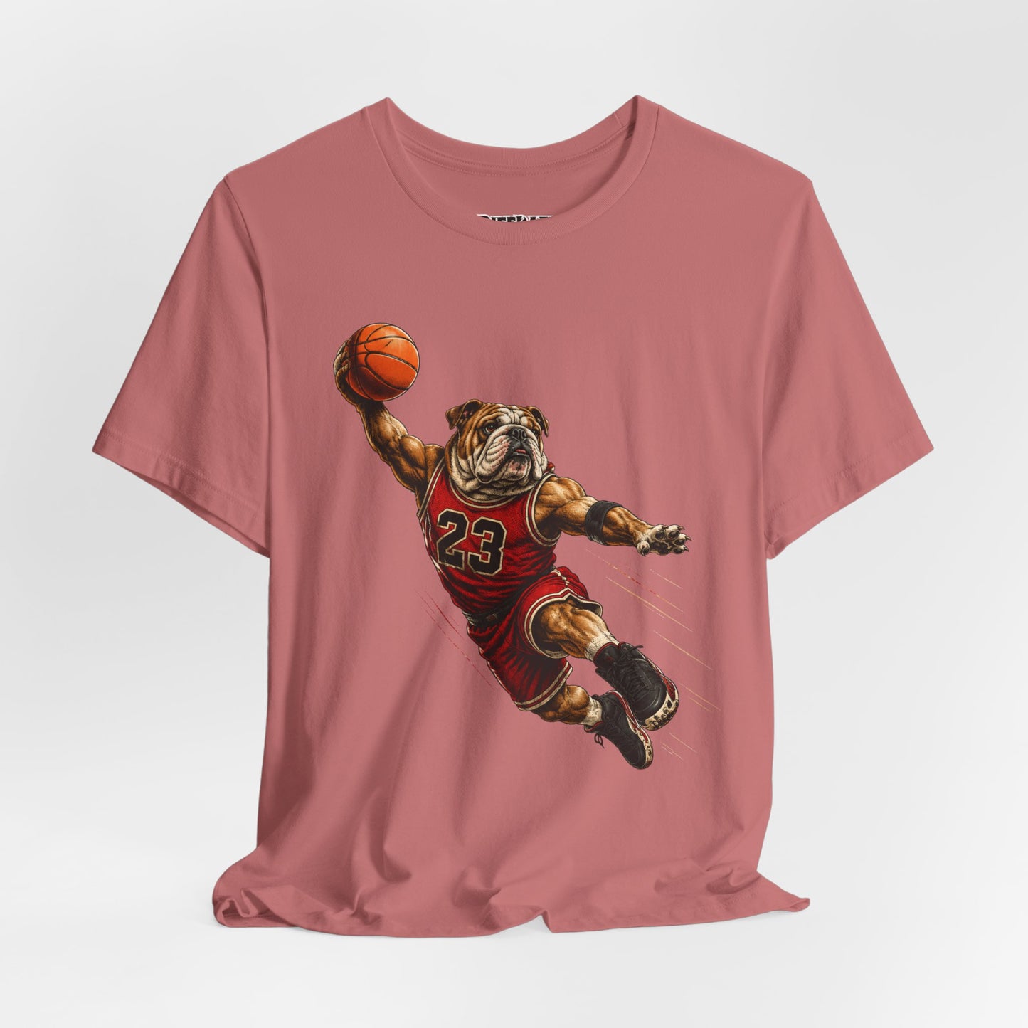 Bulldog Dunk Basketball T‑Shirt, Retro #23 Slam Dunk Graphic Tee