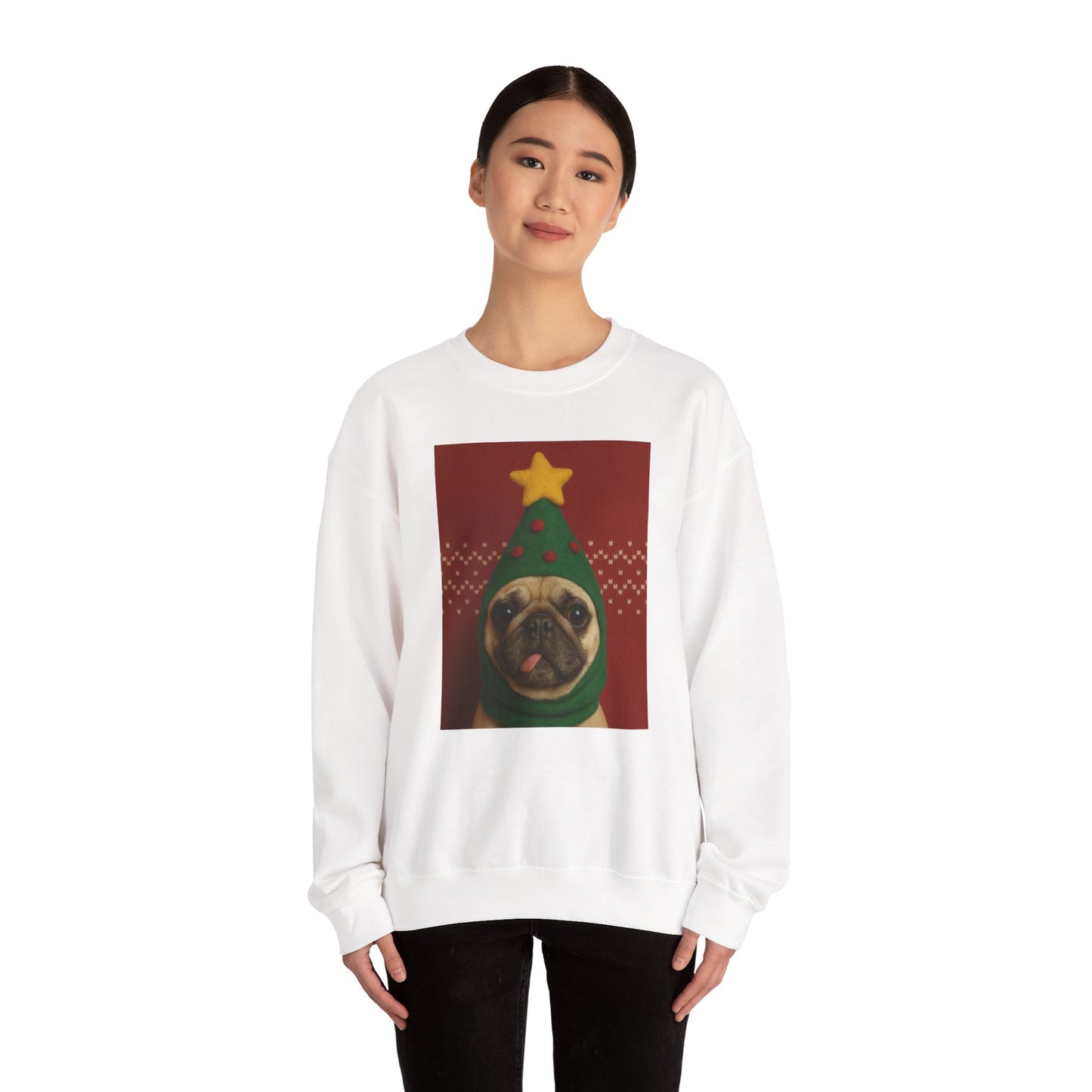 Christmas Pug Sweatshirt, Unisex Crewneck, Cute Holiday Sweater, Dog Lover Gift, Cozy Winter Wear, Fun Christmas Apparel - Riff Raff Wear