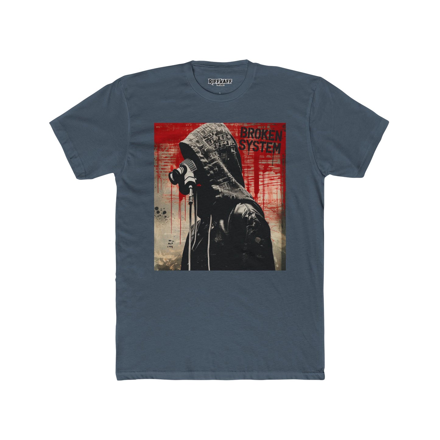 Rebellious Graphic Tee - 'Broken System' Political Art - Riff Raff Wear