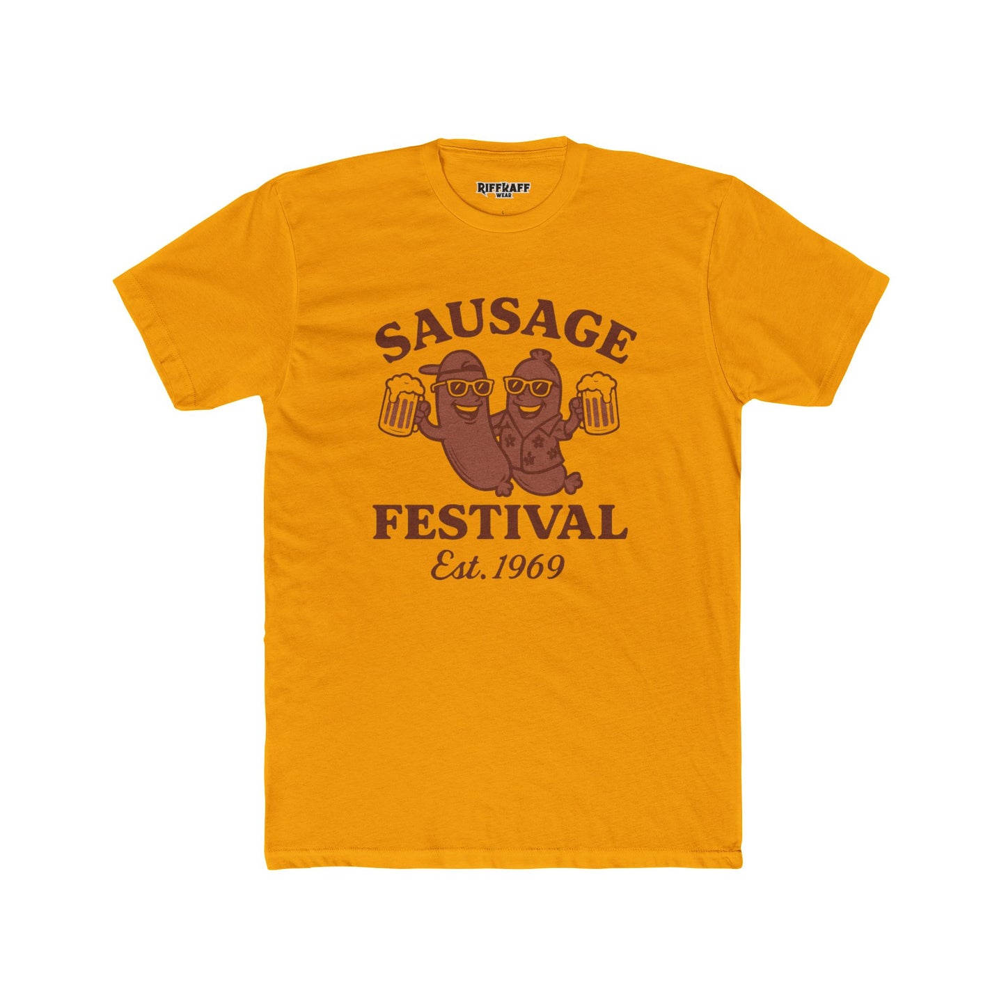 Sausage Festival Unisex Cotton Crew Tee | Fun & Festive Shirt for Food Lovers - Riff Raff Wear