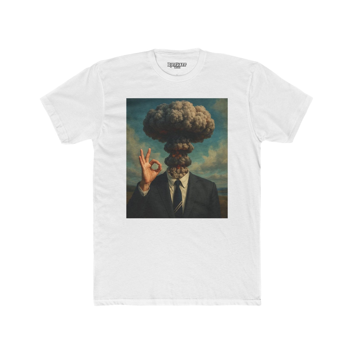 Surrealist Men's Cotton Crew Tee - Explosive Graphic Art - Riff Raff Wear