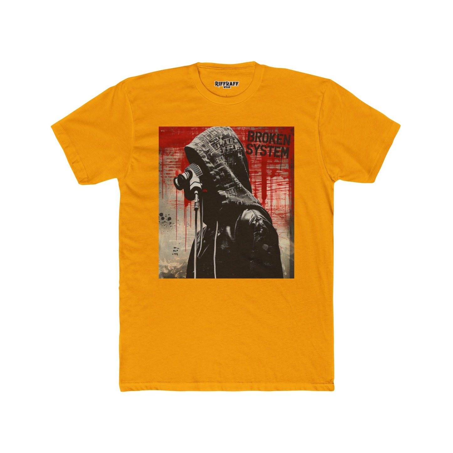 Rebellious Graphic Tee - 'Broken System' Political Art - Riff Raff Wear