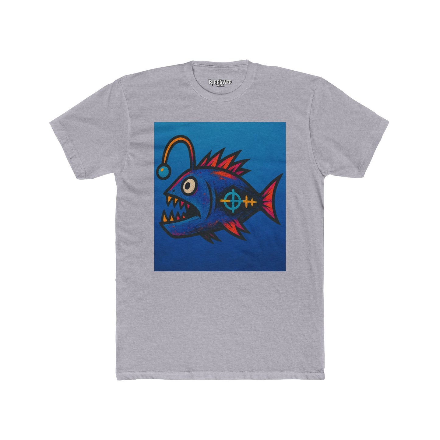 Colorful Graphic Fish Unisex Cotton Crew Tee - Fun and Quirky Art - Riff Raff Wear
