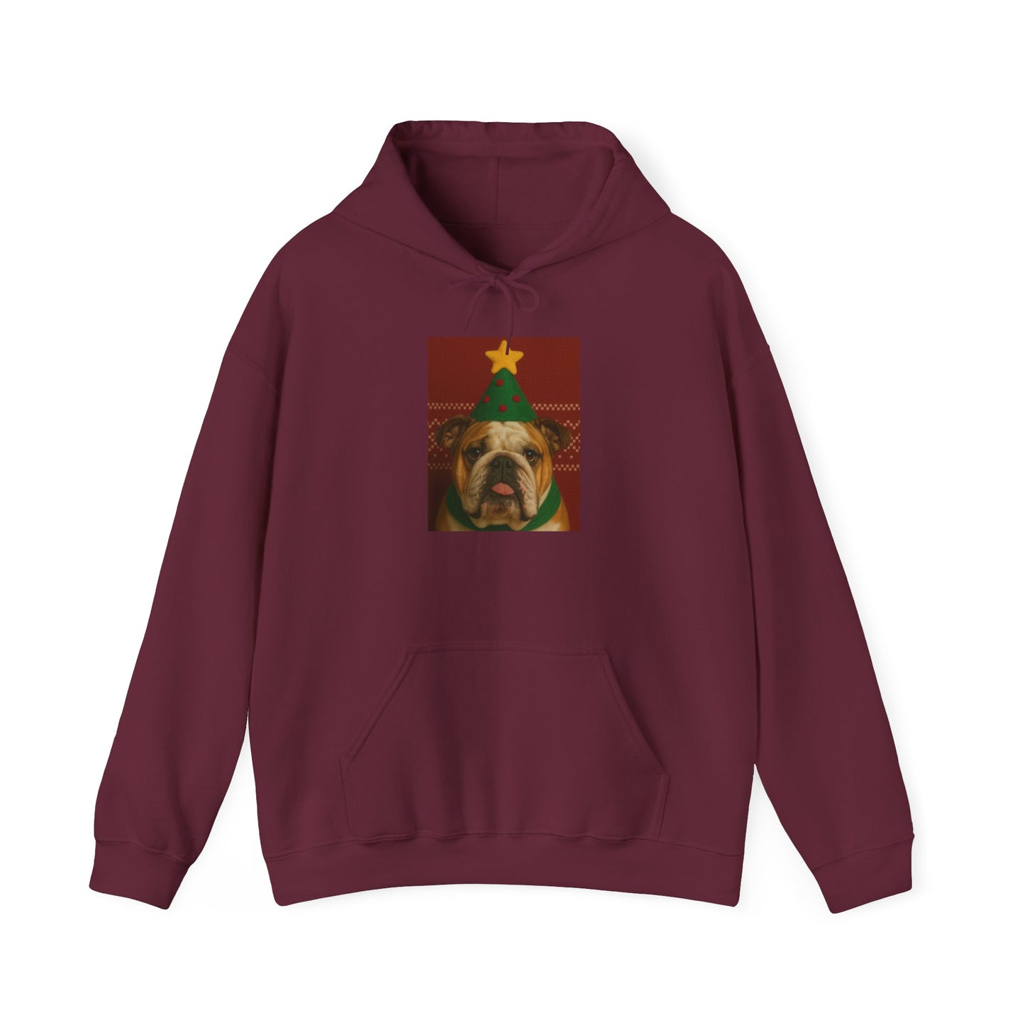 Christmas Bulldog Hoodie, Unisex Sweatshirt, Cozy Holiday Gift, Dog Lover Apparel, Festive Sweater For Winter Celebrations - Riff Raff Wear