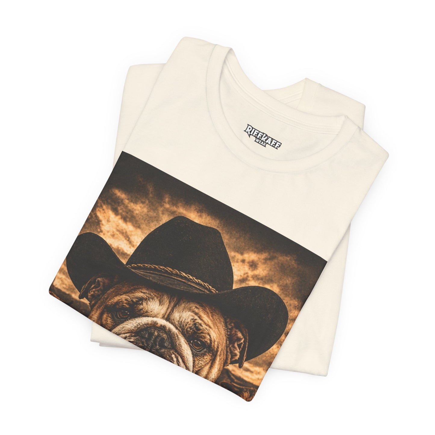 Bulldog Cowboy T‑Shirt  Vintage Western Dog Graphic Tee - Riff Raff Wear