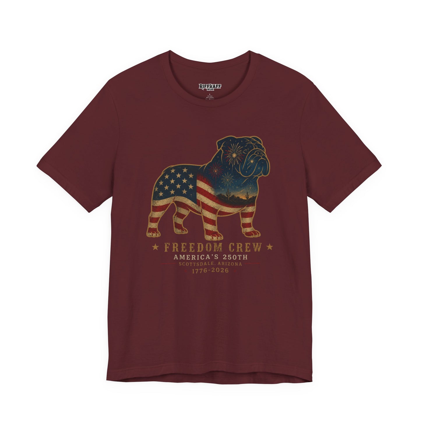 Freedom Crew English Bull Dog T-Shirt – Patriotic Bulldog Flag Tee