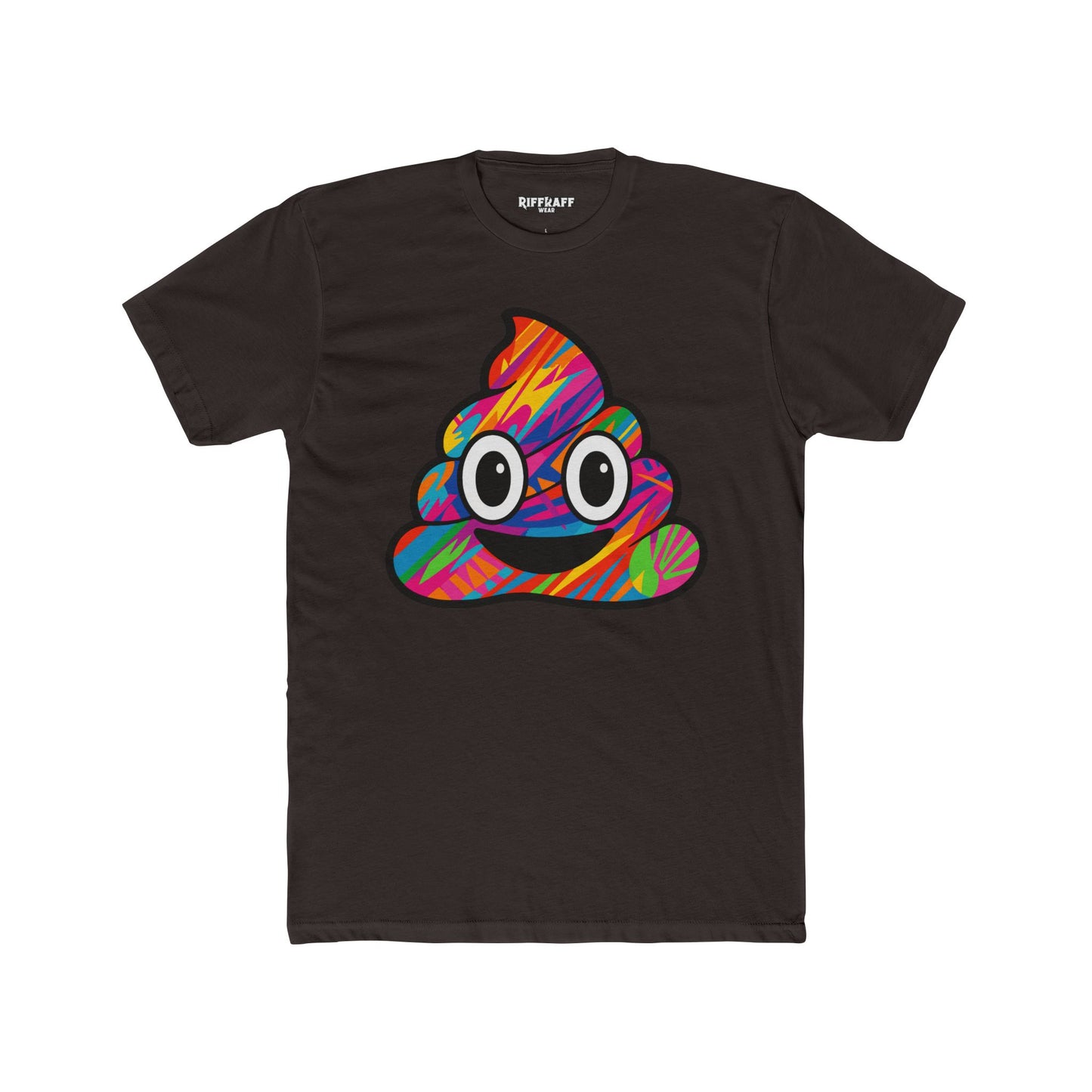 Colorful Cartoon Poop Unisex Cotton Crew Tee - Riff Raff Wear