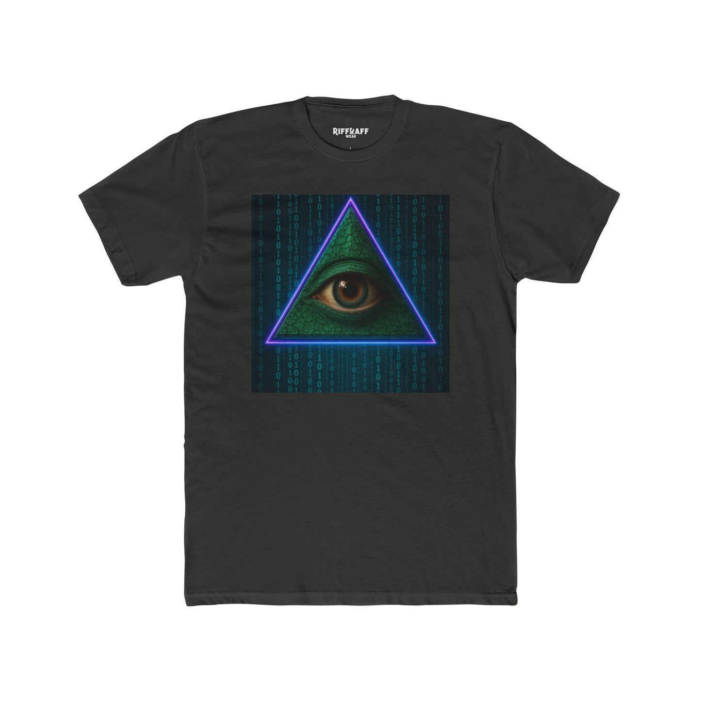 Mystical Eye Unisex Cotton Crew Tee - Retro Cyber Design - Riff Raff Wear