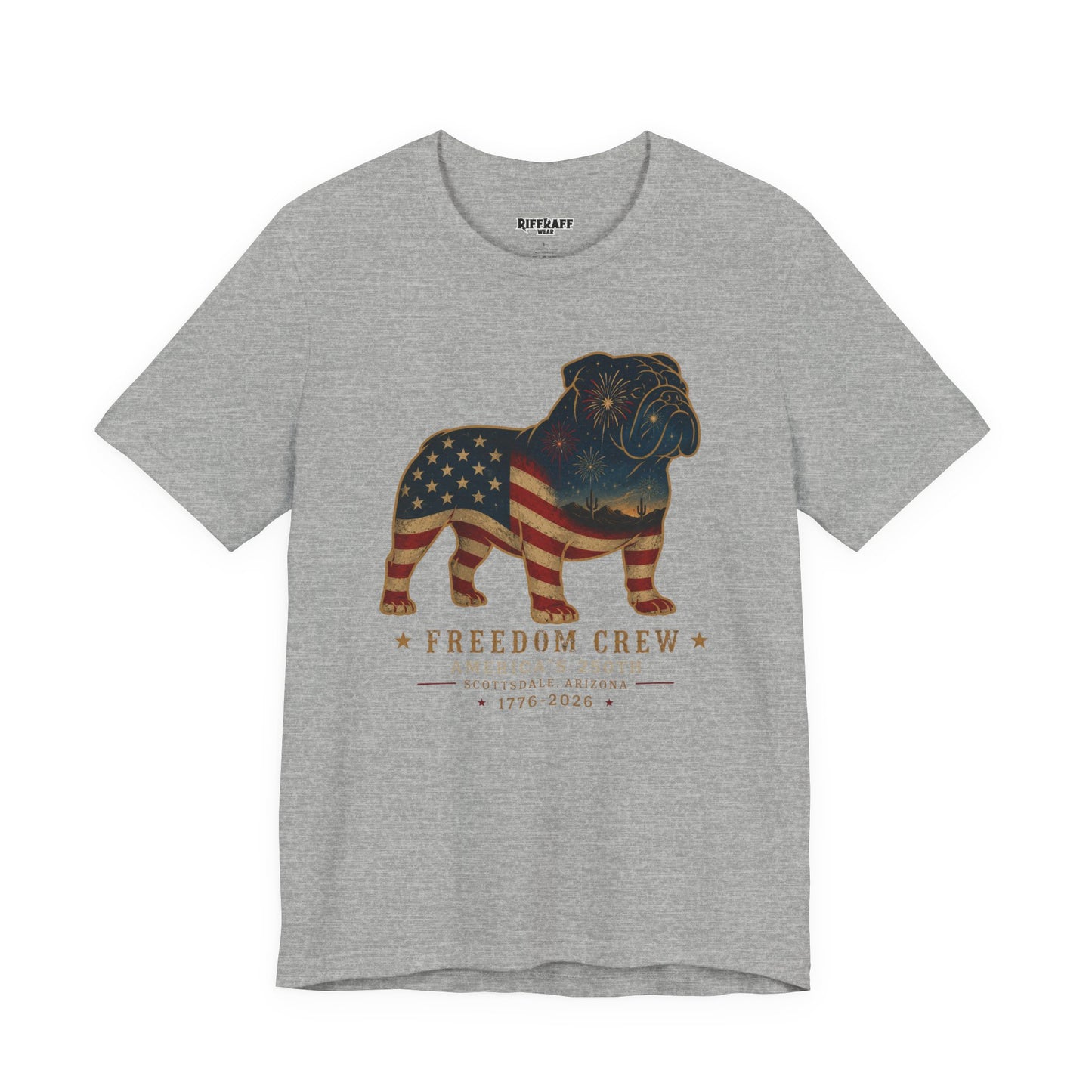 Freedom Crew English Bull Dog T-Shirt – Patriotic Bulldog Flag Tee