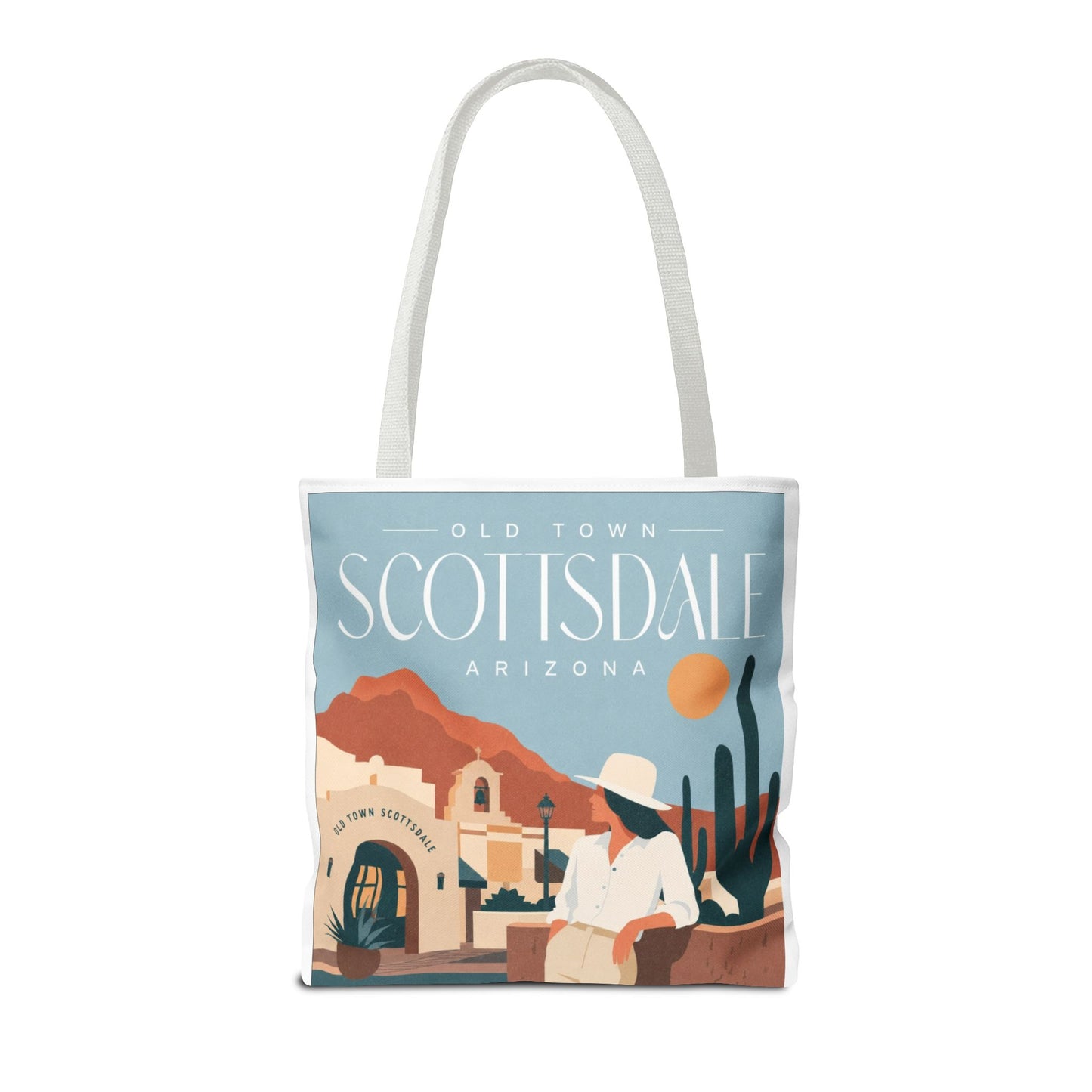 Scottsdale Arizona Vintage Travel Tote Bag — Old Town Desert Poster Design