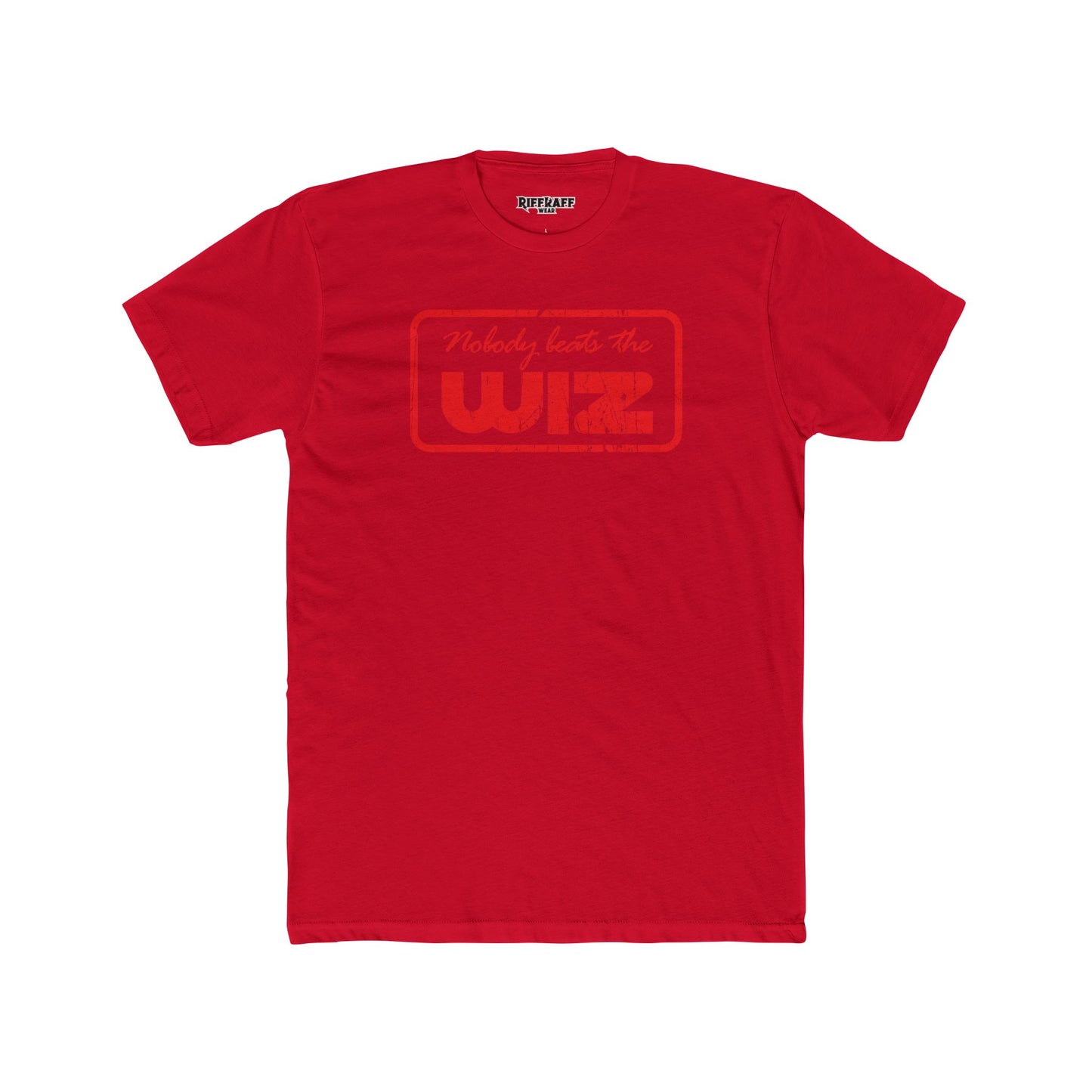 Nobody Beats The Wiz Unisex Cotton Crew Tee - Retro Retail T-Shirt - Riff Raff Wear