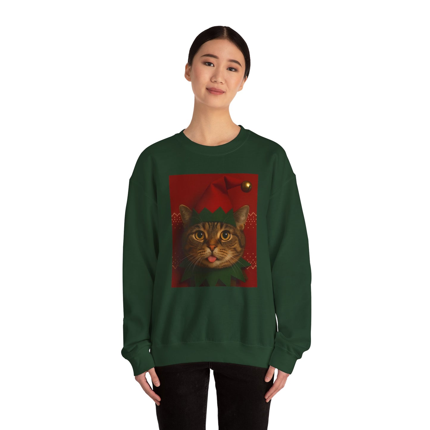Cute Cat Christmas Sweatshirt, Holiday Sweater, Unisex Crewneck, Gift for Cat Lovers, Festive Apparel, Cozy Winter Wear - Riff Raff Wear