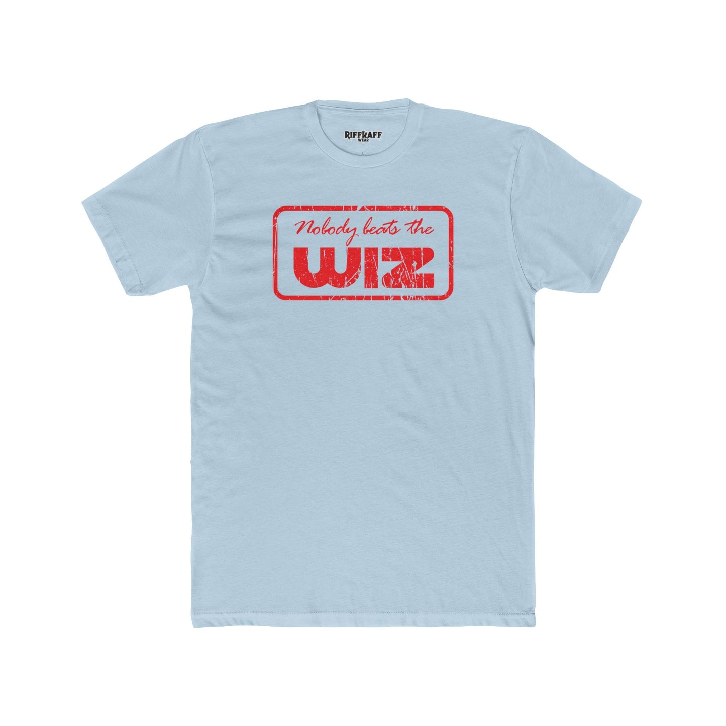 Nobody Beats The Wiz Unisex Cotton Crew Tee - Retro Retail T-Shirt - Riff Raff Wear