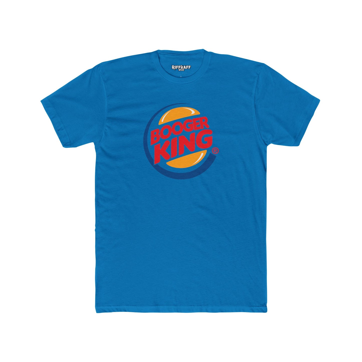 Funny 'Booger King' Unisex Cotton Crew Tee - Humorous T-Shirt for Kids and Adults - Parody Logo Series - Riff Raff Wear