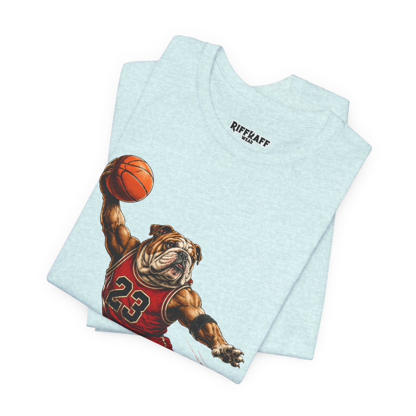 Bulldog Dunk Basketball T‑Shirt, Retro #23 Slam Dunk Graphic Tee